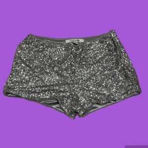 Forever 21 silver sequin micro shorts size medium